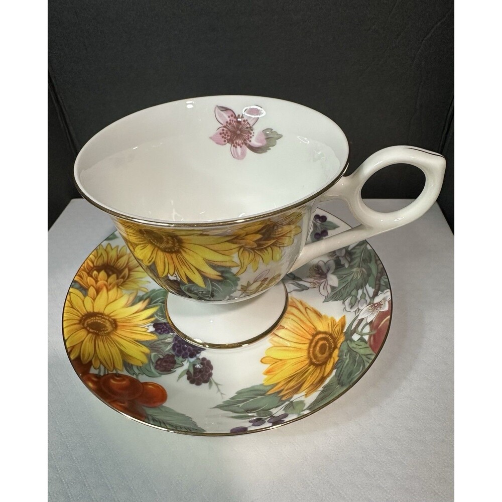 Gracie Bone China Coastline Imports Teacup and Saucer
